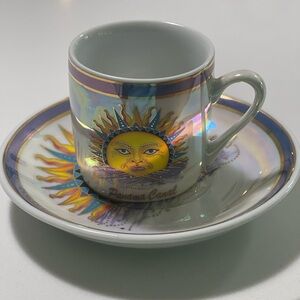 Sun Motif Cup and Saucer Set